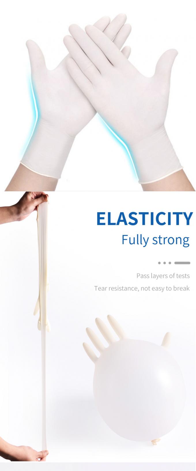 Waterproof Disposable Medical Latex Gloves Without Powder