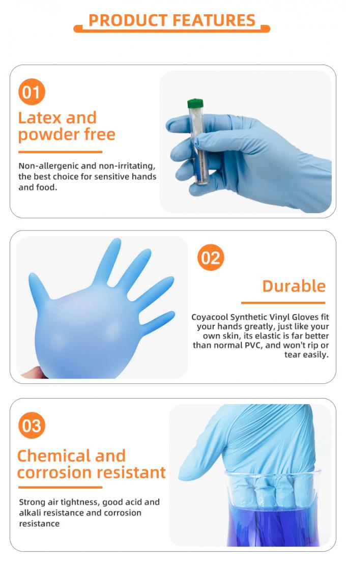 Medical grade Disposable Nitrile Gloves Anti Virus Anti Bacterial