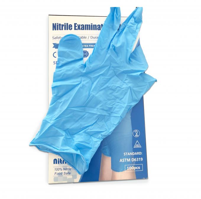 Chemical Resistant Disposable Nitrile Gloves ASTM D6319 Powder Free