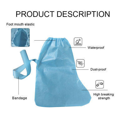 Non Skid Blue Disposable Shoe Covers , Disposable Surgical Shoe Covers